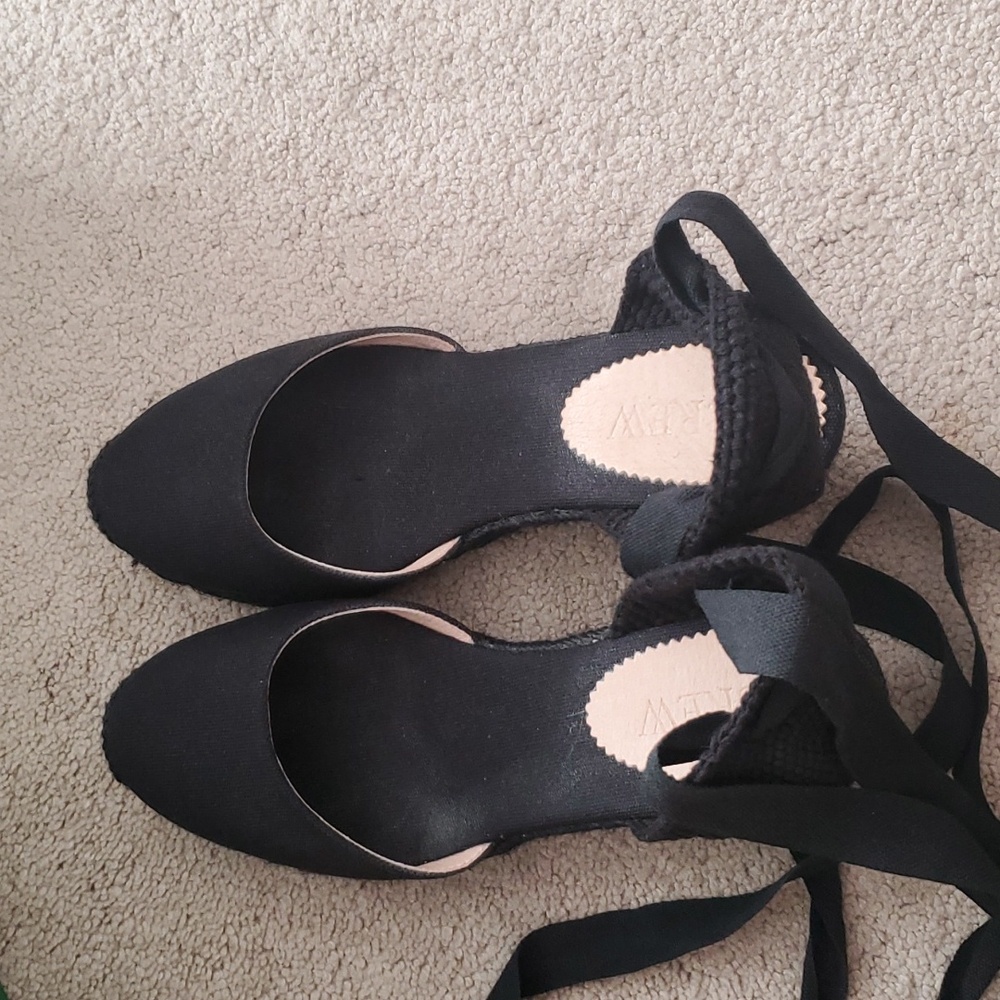 J crew Espadrille ankle tie pump